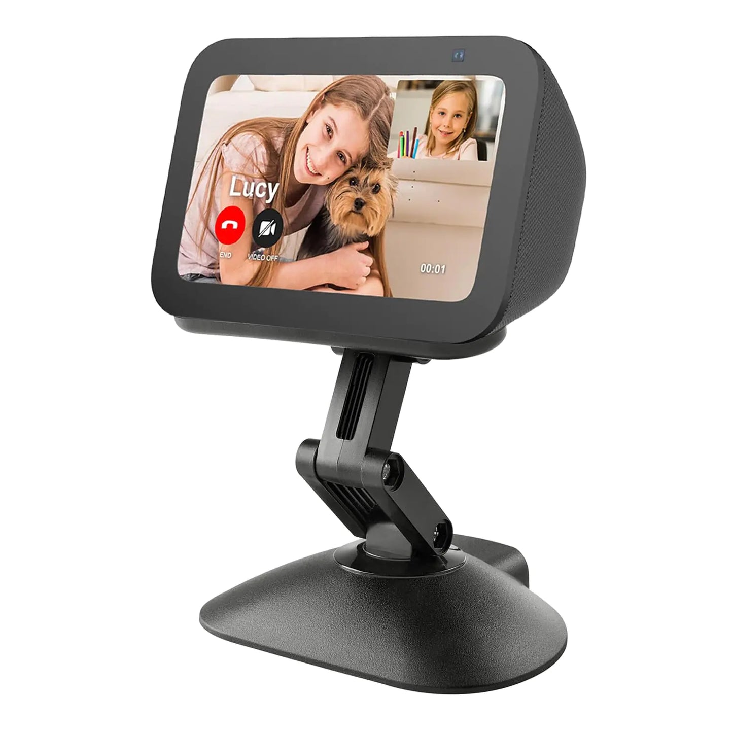 Dianves Stand for Echo Show 5 (3rd Gen) & Cell Phone,Adjustable Height Smart Speaker Stand Table Mount Bracket,Magnetic Anti-Slip Base for Show 5 3rd Generation