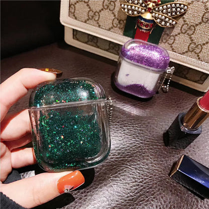 Compatible with Apple, Wireless Bluetooth Liquid Quicksand Earphone Case