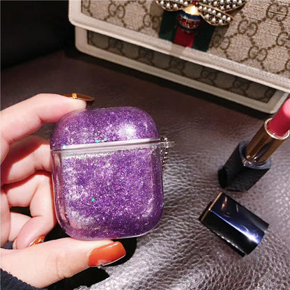 Compatible with Apple, Wireless Bluetooth Liquid Quicksand Earphone Case