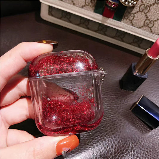 Compatible with Apple, Wireless Bluetooth Liquid Quicksand Earphone Case