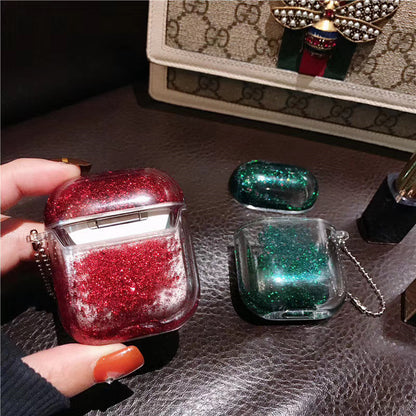 Compatible with Apple, Wireless Bluetooth Liquid Quicksand Earphone Case