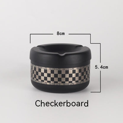 European Style With Lid Stainless Steel Ash Tray Creative