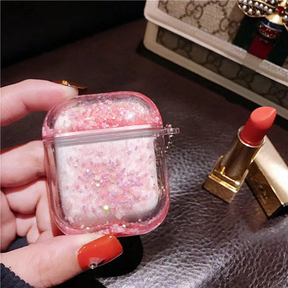 Compatible with Apple, Wireless Bluetooth Liquid Quicksand Earphone Case