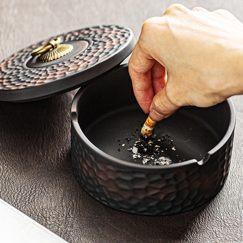 Home Living Room Fly-proof Ash Tray With Lid Office Ashtray