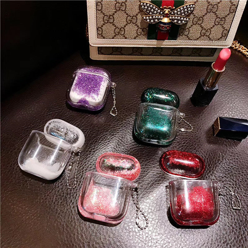 Compatible with Apple, Wireless Bluetooth Liquid Quicksand Earphone Case