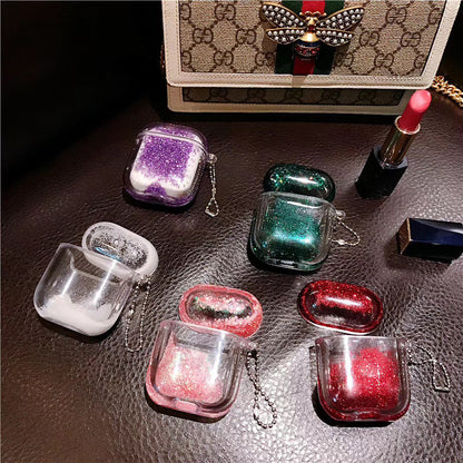 Compatible with Apple, Wireless Bluetooth Liquid Quicksand Earphone Case