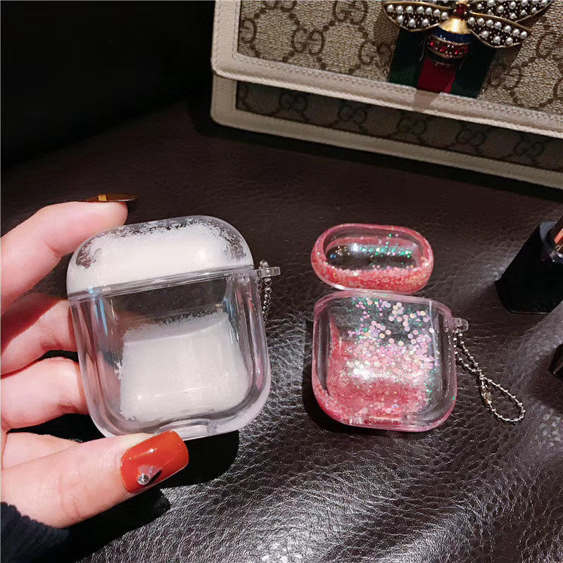 Compatible with Apple, Wireless Bluetooth Liquid Quicksand Earphone Case