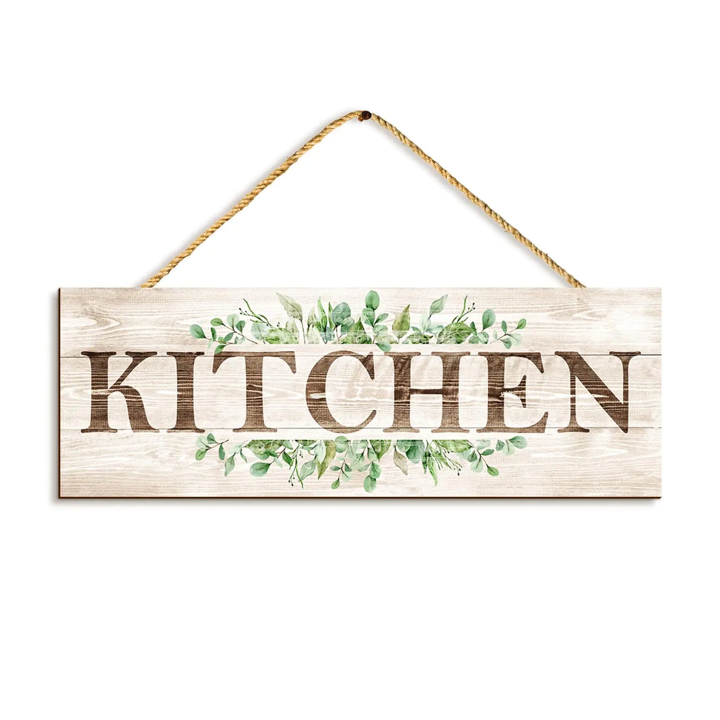 Kitchen Sign Wall Decor Kitchen Wall Art with Plant Print Rustic Farmhouse Wall Hanging Plaque Home Kitchen Decorative Kitchen