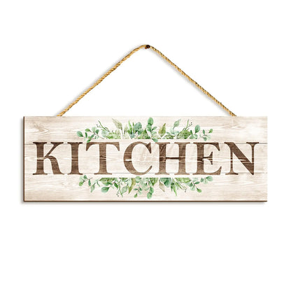 Kitchen Sign Wall Decor Kitchen Wall Art with Plant Print Rustic Farmhouse Wall Hanging Plaque Home Kitchen Decorative Kitchen