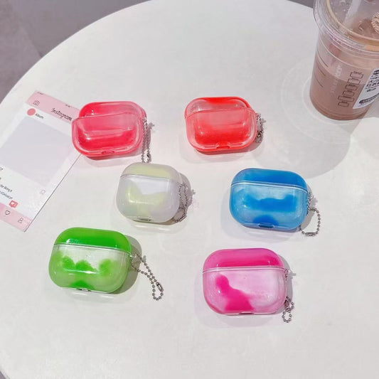 Fluorescent Color Quicksand Liquid Luminous Earphone Case
